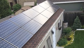Solar panels above a home